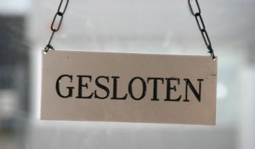 Bordje met de tekst "Gesloten"